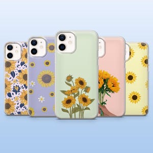 Sunflower Phone Case Floral Wildflower Cover for iPhone 16 Pro, 15, 14, 13, 12, Samsung S25, S23+, S24Fe, S22, A16, A55, Pixel 9Pro, 8A