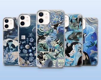 Orca Phone Case Killer Whale Sea Life Cover for iPhone 17Pro, 16, 15, 14, 13, 12, Samsung S25, S24, S23, S22, A16, A26, A56, Pixel 10, 9Pro