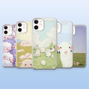 Sheep Phone Case Farm Animal Countryside Cover for iPhone 16 Pro, 15, 14, 13, 12, Samsung S25, S23Fe, S24, S22, A16, A55, Pixel 9 Pro, 8 A