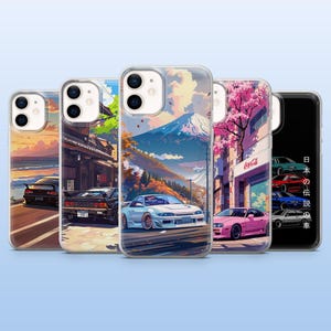 JDM 携帯ケース 日本のアートカーカバー iPhone 16 Pro、15、14、13、12、Samsung S25、S23Fe、S24、S22、A16、A55、Pixel 9 Pro、8 A 用
