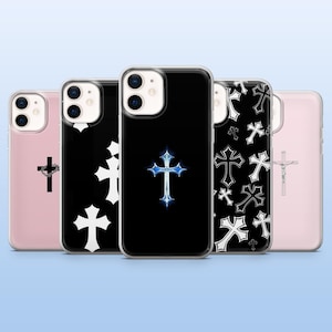 Jesus Cross Phone Case Catholic Christian Cover for iPhone 16 Pro, 15, 14, 13, 12, Samsung S25, S23Fe, S24Fe, S22, A16, A55, Pixel 9 Pro, 8A