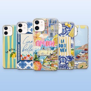 Italië telefoonhoesje Italian Saying Summer Cover voor iPhone 16 Pro, 15, 14, 13, 12, Samsung S25+, S23Fe, S24, S22, A16, A55, Pixel 9 Pro, 8A