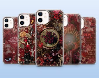 Dark Red Phone Case Burgundy Luxury Red Cover for iPhone 17, 16, 15, 14, 13, 12, Samsung S25, S24, S23, S22, A16, A26, A56, Pixel 10,9A