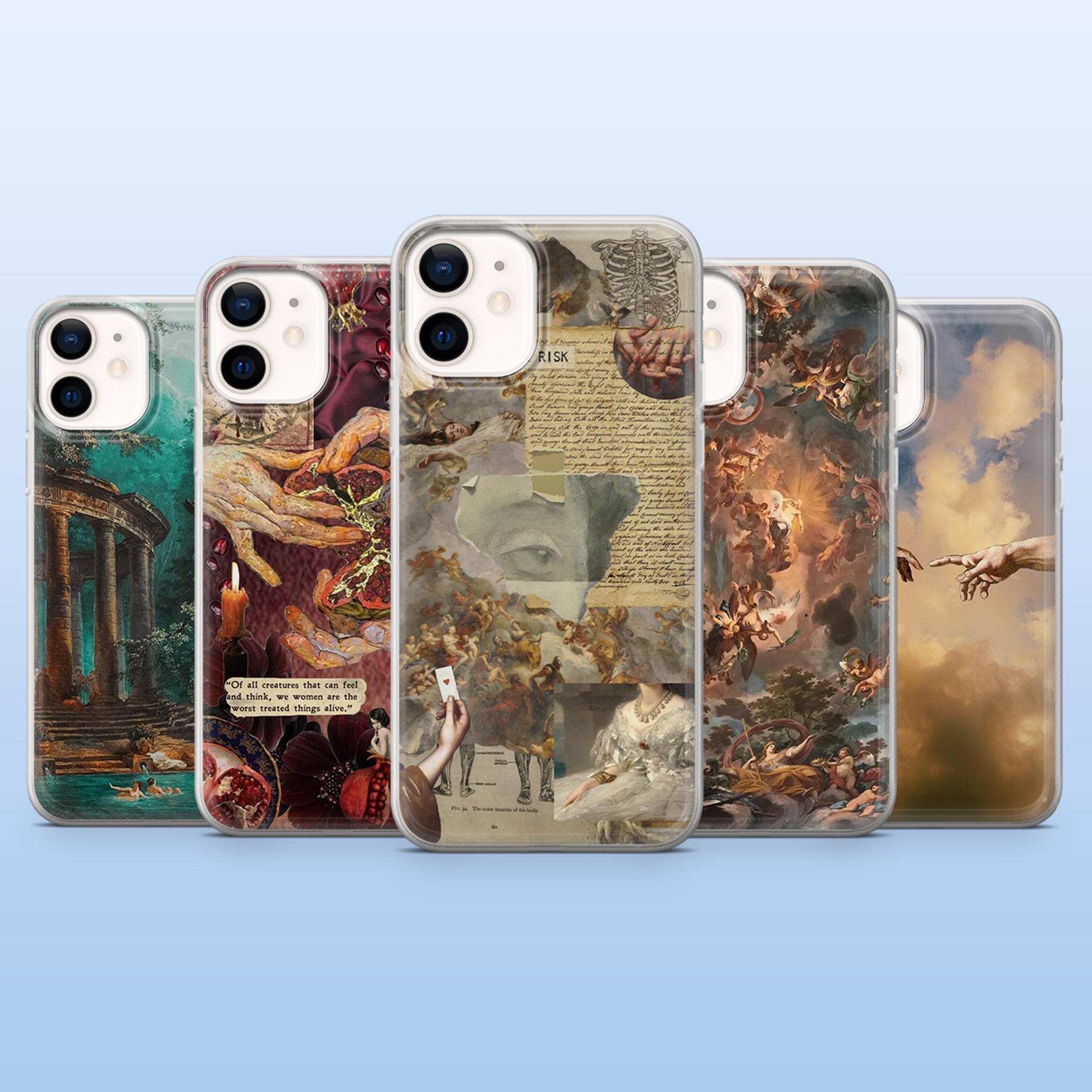 Greek Art Phone Case Historical Renaissance Cover for iPhone 16 Pro, 15, 14, 13, 12, Samsung S25+, S23Fe, S24, S22, A16, A55, Pixel 9 Pro, 8