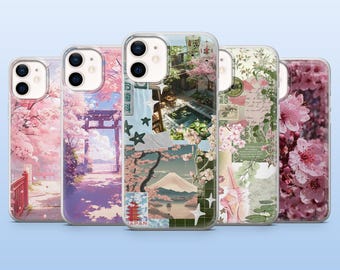 Funda para teléfono Sakura con diseño de árbol rosa y flor de cerezo para iPhone 17Pro, 16, 15, 14, 13, Samsung S25, S24, S23Fe, S22, A16, A26, A56, Pixel 10, 9