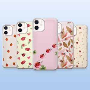 Ladybug Phone Case Insect Ladybird Cover for iPhone 16 Pro, 15, 14, 13, 12, Samsung S25+, S23Fe, S24Ultra, S22, A16, A55, Pixel 9Pro, 8A