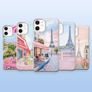 Eiffel Tower Phone Case Paris Scenery Cover for iPhone 16 Pro, 15, 14, 13, 12, Samsung S25+, S23Fe, S24, S22, A16, A55, Pixel 9Pro, 8A