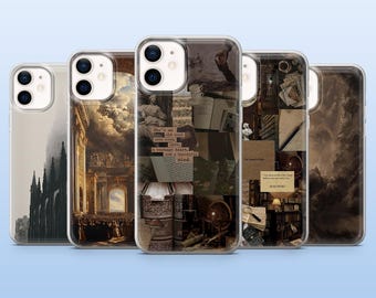 Dark Academia Phone Case Grunge Dark Art Cover for iPhone 16 Pro, 15, 14, 13, 12, Samsung S25, S23, S24, S22, A16, A55, Pixel 9Pro, 8A