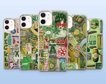 Pickle Phone Case Summer Dill Pickle Cover for iPhone 16 Pro, 15, 14, 13, 12, Samsung S25, S23Fe, S24, S22, A16, A55, Pixel 9 Pro, 8 A