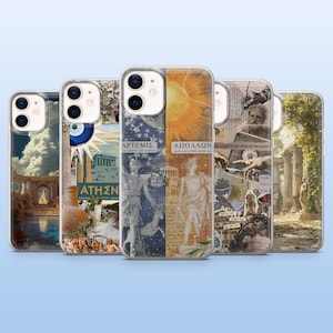 Greek Mythology Phone Case Renaissance Greek Art Cover for iPhone 16 Pro, 15, 14, 13, 12, Samsung S25+, S23Fe, S24, S22, A16, A55, Pixel 9