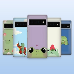 Cute Frog Phone Case Funny Toad Animal Cover for Google Pixel 9, 9Pro, 8A, 7Pro, 6A, Samsung S25, S24Fe, S23, A16, A55, iPhone 16Pro, 15