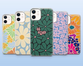 Groovy Flower Phone Case Abstract Floral Cover for iPhone 17Pro, 16, 15, 14, 13, Samsung S25, S24, S23Fe, S22, A16, A26, A56, Pixel 10, 9Pro