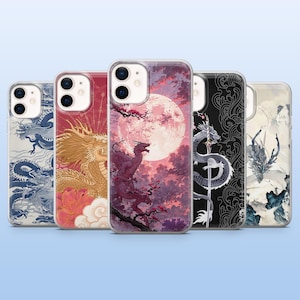 ドラゴン フォンケース 和風ファンタジーカバー iPhone 17Pro、16、15、14、13、12、Samsung S25、S24、S23Fe、S22、A16、A26、A56、Pixel 10、9Pro用