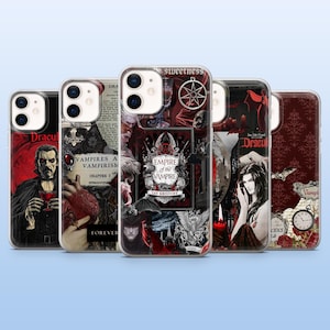 Vampire Phone Case Bloody Dracula Cover for iPhone 16 Pro, 15, 14, 13, 12, Samsung S25, S23, S24, S22, A16, A55, Pixel 9Pro, 8A