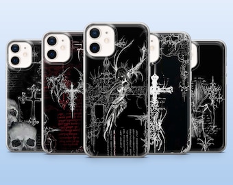 Cyber Goth Phone Case Cybersigilism Horror Cover for iPhone 17Pro, 16, 15, 14, 13, 12, Samsung S25, S24, S23, S22, A16, A26, A56, Pixel 10,9