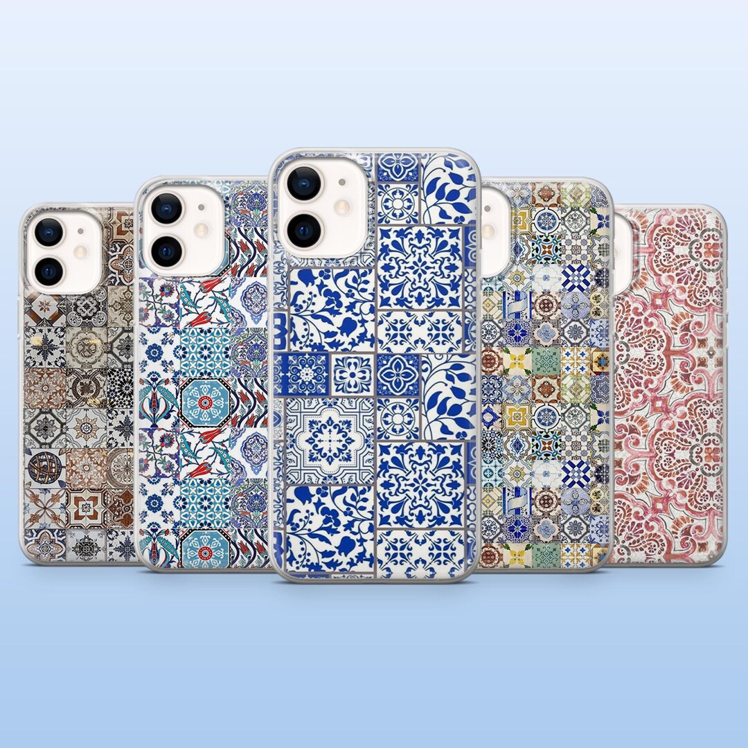 Moroccan Tile Phone Case Aesthetic Tile Art Cover for iPhone 17pro, 16 ...