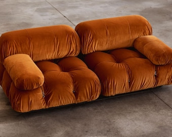 Mario Bellini Camaleonda Sofa Set 1970, Rust Brown Modular Lounge Seating