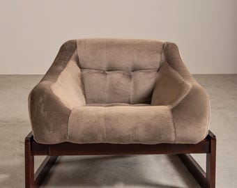 Pair Midcentury Brazilian Armchairs Percival Lafer 1970s, Vintage Leather Lounge Chairs, Modernist Designer Seating