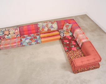 Mah Jong Modular Sofa, Kenzo Missoni Fabrics, Hans Hopfer Designer Lounge Seating