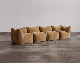 Mario Bellini Le Bambole Modular Sofa Set, Camel Velvet, 1971 B&B Italia