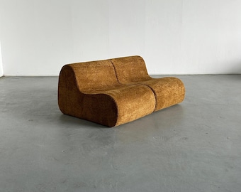 Michel Ducaroy Togo Corner Sofa, Blue Leather, Ligne Roset 1980 French Mid Century Couch