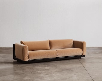Cini Boeri Gradual System Sofa, Camel Velvet Modular Seating, 1970 Italian Mid Century Modern