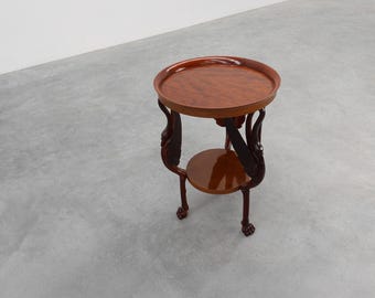 Antique French Empire Carved Wood Side Table (Circa 1850)