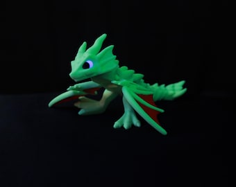 3D-geprinte scharnierende draak met bewegende vleugels