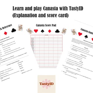 Canasta Score Sheets Printable • Family Game Night • Canasta Score Card PDF • Home Game • Easy Canasta Rules