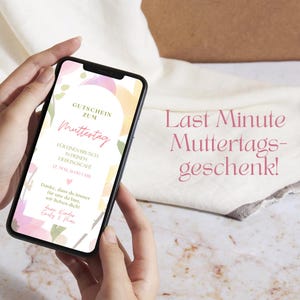 Muttertagsgutschein zum Ausdrucken oder digital versenden, Gutscheinvorlage digital & A6 Format - z.B. Bruncheinladung