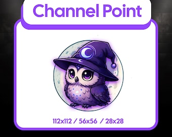 Magic Moon Owl Channel Point – Witchy Twitch Reward Icon • Purple Wizard • Instant Dowload
