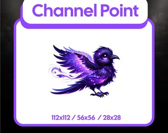 Celestial Raven Channel Point Icon – Dark Fantasy Twitch Reward PNG | Fantasy Stream Overlay