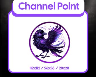 Witchy Raven Channel Point Badge | Dark Fantasy Crow | Twitch Reward Icon Set | Instant Download