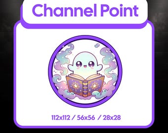 Kawaii Ghost Channel Point| Magic Spell Book | Witchy Grimoire Stream Assets for Twitch
