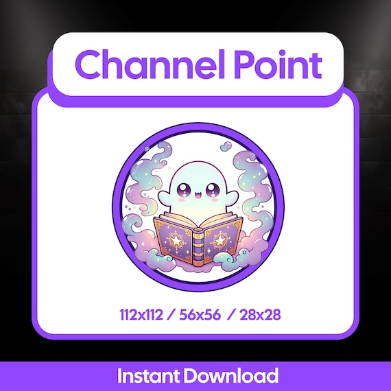 Kawaii Ghost Channel Point| Magic Spell Book | Witchy Grimoire Stream Assets for Twitch