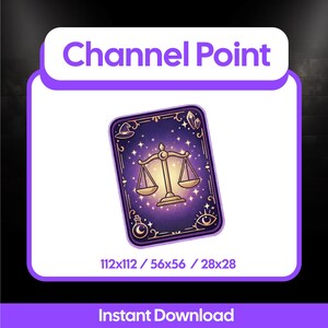 De Justice Tarotkaart | Twitch-kanaalpunt | Mystic Icon Stream-beloning, Witchy-emote (digitale download)