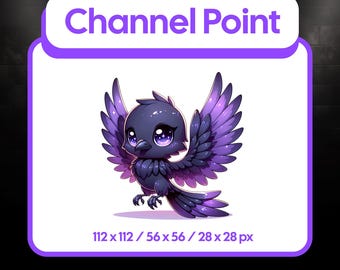 Mystic Crow Channel Point | Kawaii Raven Twitch Reward Icon | Fantasy Stream Overlay | Instant Download