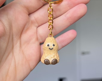Handmade Clay Cute Peanut Key Chain/ Figurine