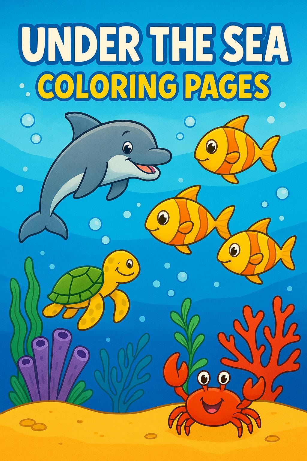 Under the Sea Coloring Pages for Kids: Ocean Animals 10 Page Printable ...