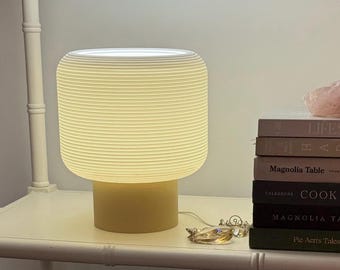 Modern Ribbed Table Lamp: Dimmable LED Light, Home Office Decor - Made in LA