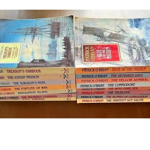 Vintage Book Set Patrick O’Brian Aubrey Maturin Series Nautical Adventure Novels Historical Maritime Fiction Lot of 16 Books