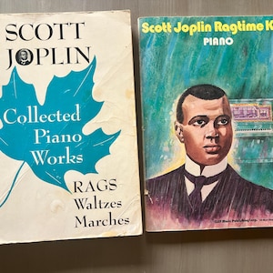 Vintage Scott Joplin Piano Sheet Music Lot – Collected Works & Ragtime King – 1970s Editions Rags Marches Waltzes Clef Pianists Jazz Era