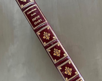 Vintage Samuel Pepys Diary Book 1957 Fine Editions Press Leather Spine Classic Literature Dark Academia Decor
