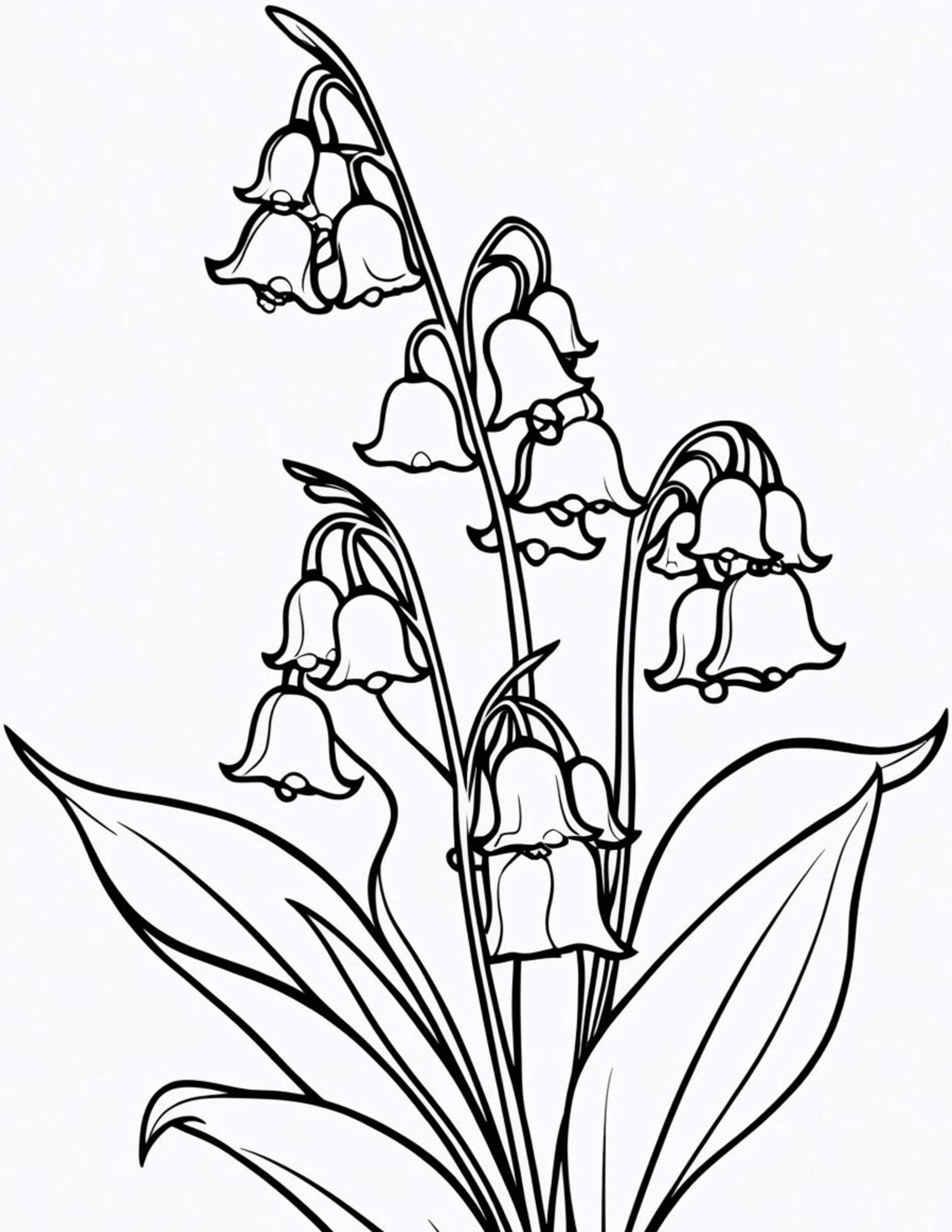Spring Flowers Coloring Pages | Variety One | Set of 5 - Etsy