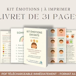 Kit Émotions Enfants à imprimer (PDF) – Cartes, fiches & outils pour parents – Gestion des émotions 3-10 ans