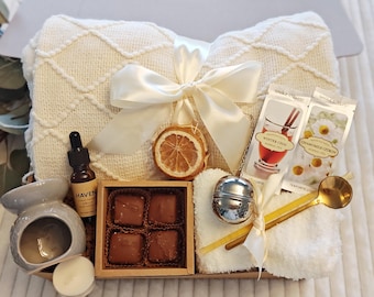 Birthday Gift Basket with Blanket, Sympathy Gift, Friend Care Package, Comfort Gift Box Sending Healing Vibes Gift Box Sending Sunshine Gift