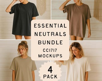 Comfort Colors 1717 Mockup Bundle: Boho Boutique T-Shirt Mockups (Digital Download)