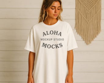 Maqueta Comfort Colors 1717 en blanco - Maqueta de ambiente boutique - Para impresión bajo demanda y marcas