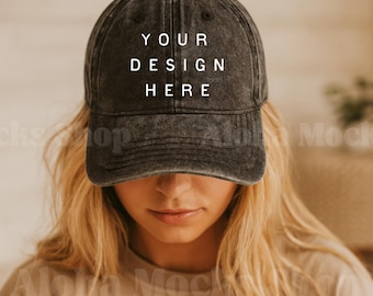 Black Hat Mockup - Otto Cap 18-1248 - Boutique Studio (JPG Digital Download)