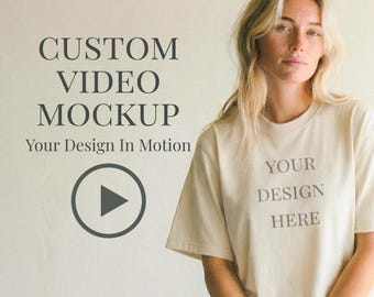 Custom Video Mockup - Ivory Comfort Colors 1717 T-Shirt (MP4 Digital Download)